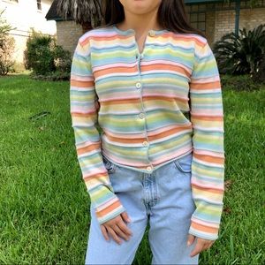 90s GAP Pastel Striped Cardigan 🦋